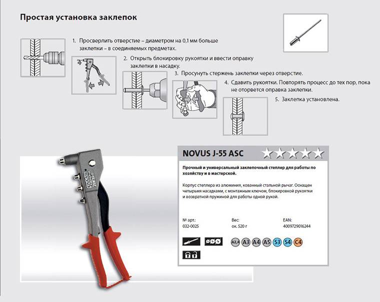 Рейтинг лучших ручных заклепочников — критерии выбора.