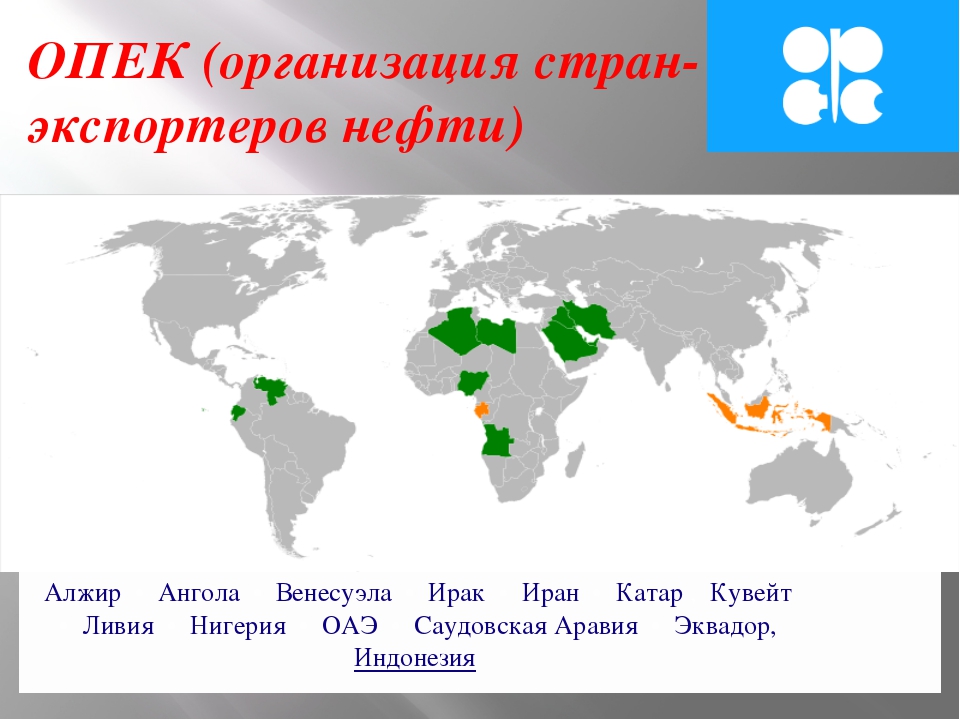 Страны входящие в опек африка контурная карта